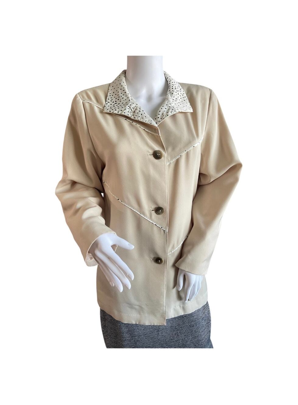 Woman’s Vintage Beige Blazer Jacket Size Medium